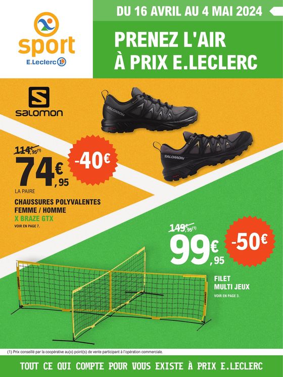 Catalogue E.Leclerc Sports à Saint-Ouen-l'Aumône | Prenez l’air à prix E.leclerc | 16/04/2024 - 04/05/2024