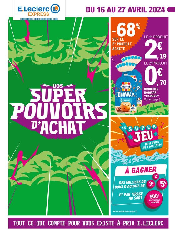 Catalogue E.Leclerc Express à Auxerre | Vos super pouvoirs d’achat | 16/04/2024 - 27/04/2024