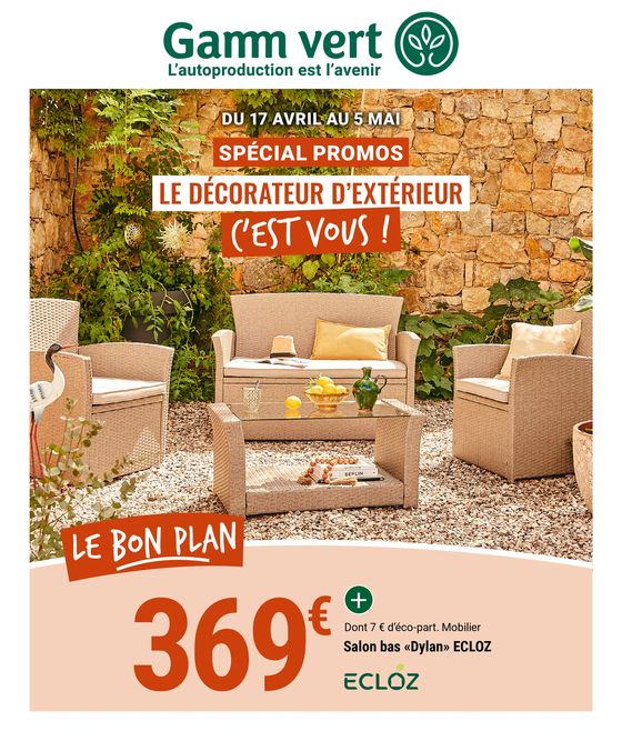Catalogue Gamm vert à Mandelieu-la-Napoule | Le décorateur d'extérieur c'est vous ! | 16/04/2024 - 05/05/2024