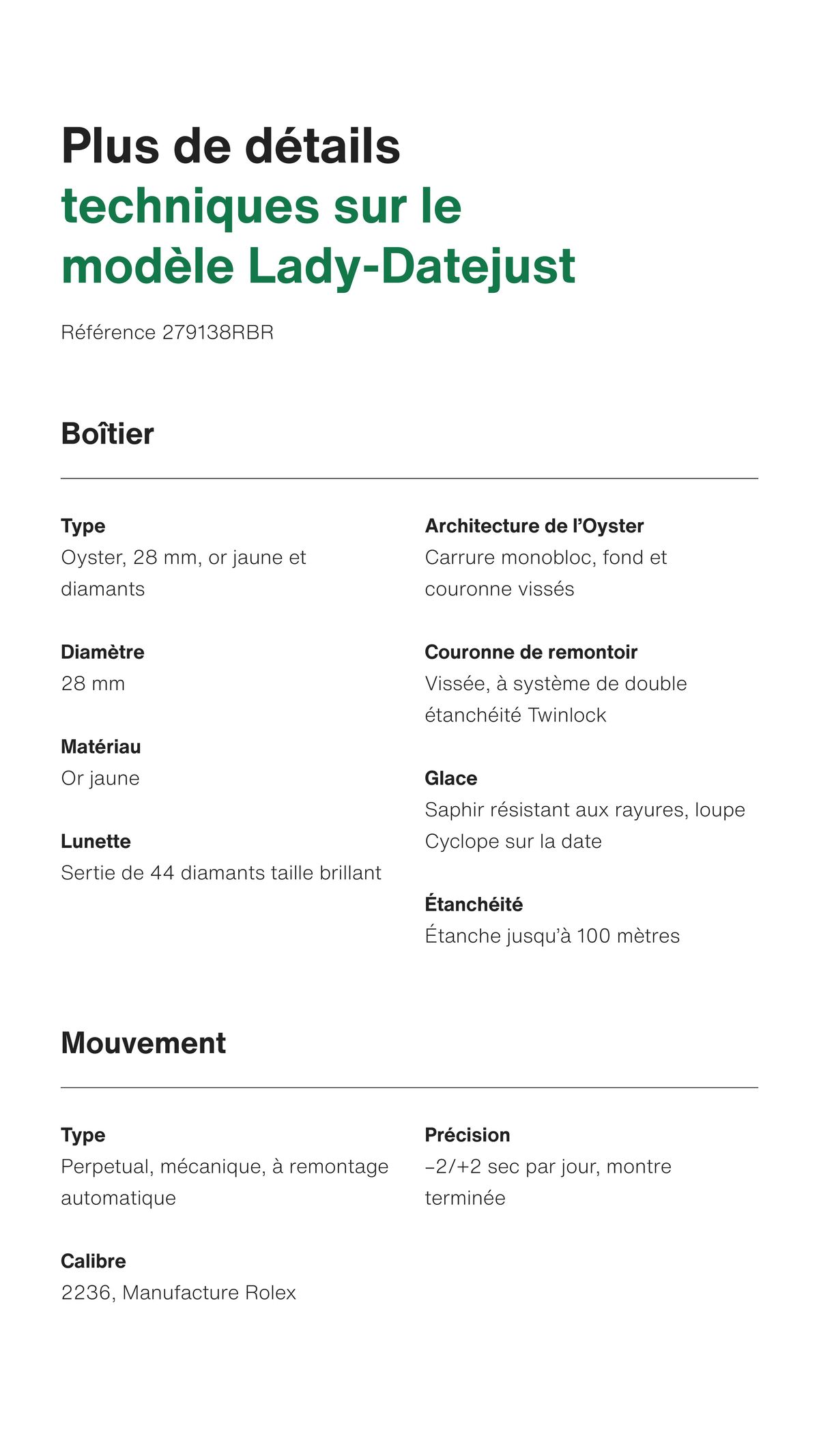 Catalogue Oyster, 28 mm, or jaune et diamants, page 00011