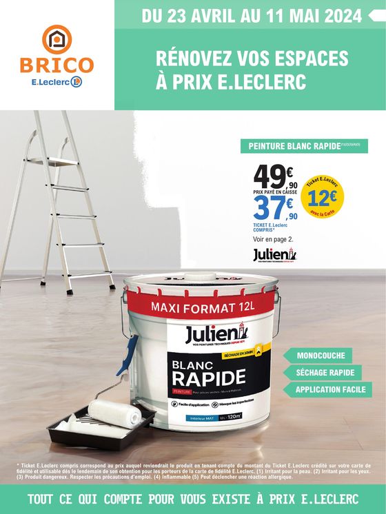Catalogue E.Leclerc Brico à Saint-Amand-les-Eaux | Rénovez vos espaces à prix E.Leclerc | 23/04/2024 - 11/05/2024
