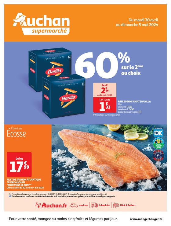 Catalogue Auchan Supermarché à Versailles | 50 offres au top ! | 30/04/2024 - 05/05/2024