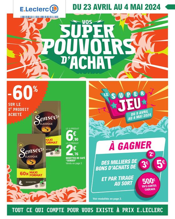 Catalogue E.Leclerc à Bourges | Vos super pouvoirs d’achat | 23/04/2024 - 04/05/2024