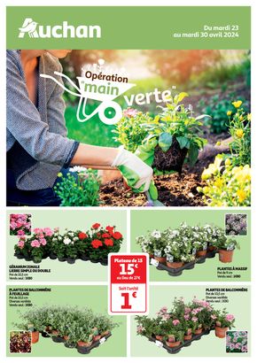 Promos de Jardineries et Animaleries | Opération main verte sur Auchan Hypermarché | 23/04/2024 - 30/04/2024