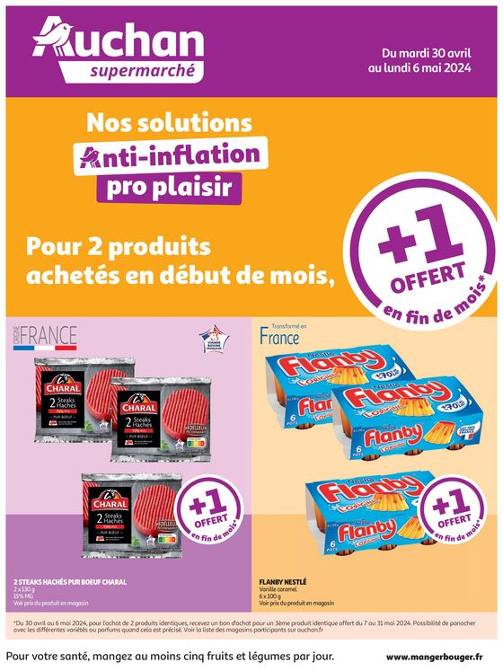 Catalogue Auchan Supermarché à Toulouse | Un produit offert en fin de mois ! | 30/04/2024 - 06/05/2024