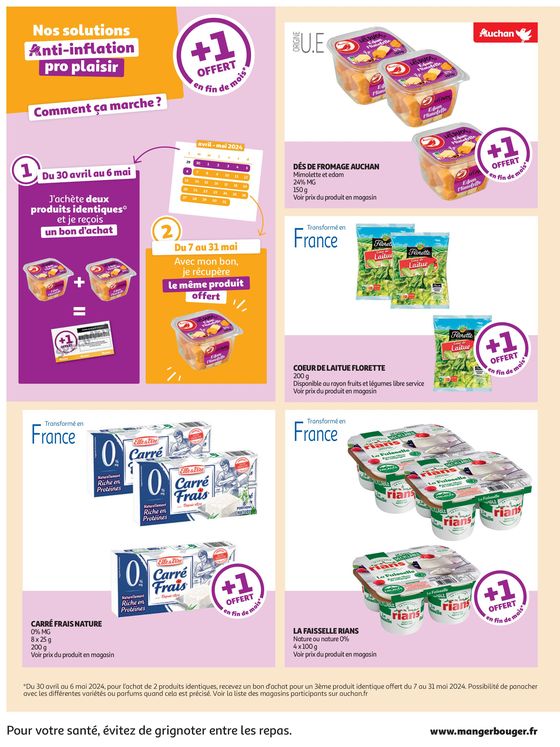 Catalogue Auchan Supermarché à Montrouge | Un produit offert en fin de mois ! | 30/04/2024 - 06/05/2024