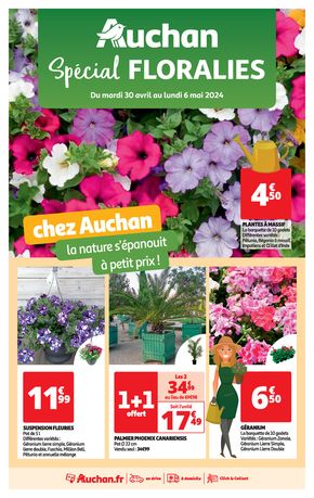 Promos de Jardineries et Animaleries à Saint-Quentin-en-Yvelines | Spécial floralies sur Auchan Hypermarché | 30/04/2024 - 06/05/2024