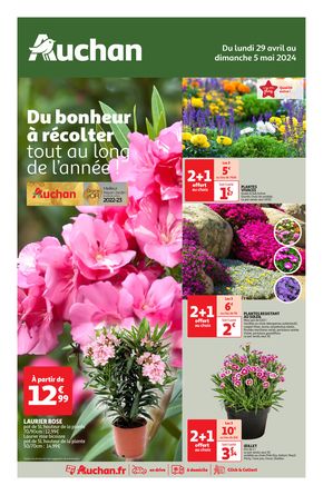 Catalogue Auchan Hypermarché à Poitiers | Les floralies, de retour dans vos jardins ! | 29/04/2024 - 05/05/2024