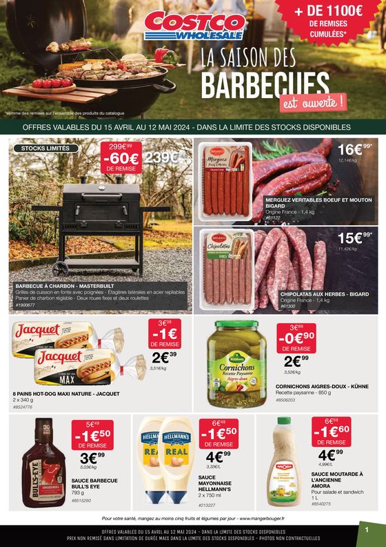 Catalogue Costco à Rosny-sous-Bois | LA SAISON DES BARBECUE | 18/04/2024 - 12/05/2024