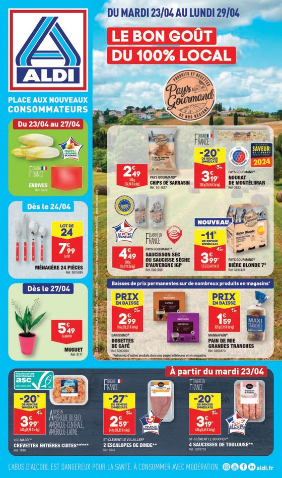 Catalogue Aldi à Chalon-sur-Saône | Le bon gout du 100% local | 23/04/2024 - 29/04/2024