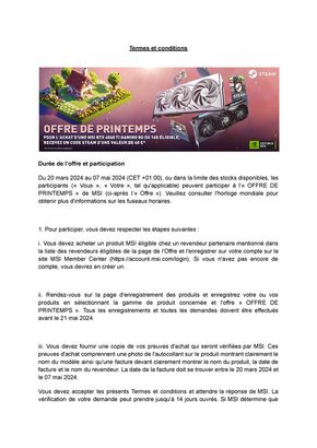 Catalogue LDLC à Vélizy-Villacoublay | UNE CARTE STEAM DE 40€ OFFERT AVEC MSI | 16/04/2024 - 07/05/2024