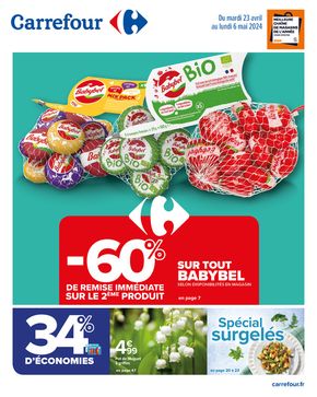 Catalogue Carrefour | 60% de remise immédiate sur le 2è/ Spécial surgelé/ Muguet | 23/04/2024 - 06/05/2024