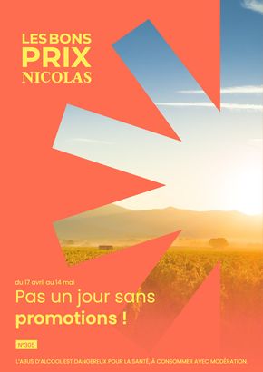 Promos de Supermarchés à Le Lavandou | Pas un jour sans promotions ! sur Nicolas | 17/04/2024 - 14/05/2024