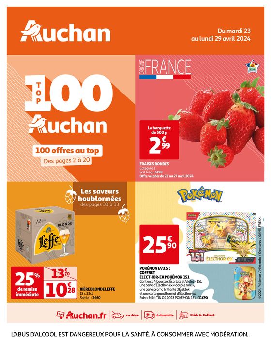Catalogue Auchan Hypermarché à Belfort | 100 offres au top ! | 23/04/2024 - 29/04/2024