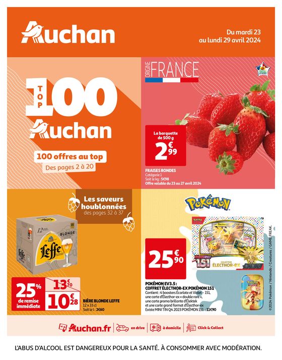 Catalogue Auchan Hypermarché | 100 offres au top ! | 23/04/2024 - 29/04/2024