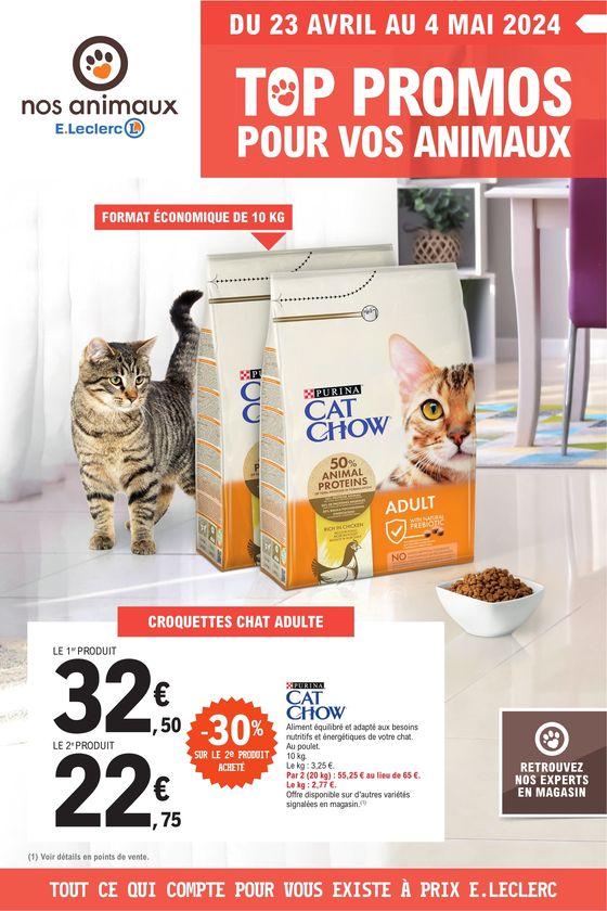 Catalogue E.Leclerc à Olivet | Top promos pour vos animaux | 23/04/2024 - 04/05/2024