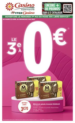 Catalogue Casino Supermarchés à L'Île-d'Yeu | Le 3e A 0€ | 22/04/2024 - 05/05/2024