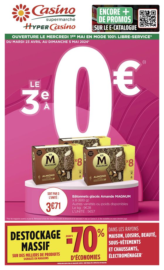 Catalogue Casino Supermarchés à Talence | Le 3e A 0€ | 22/04/2024 - 05/05/2024