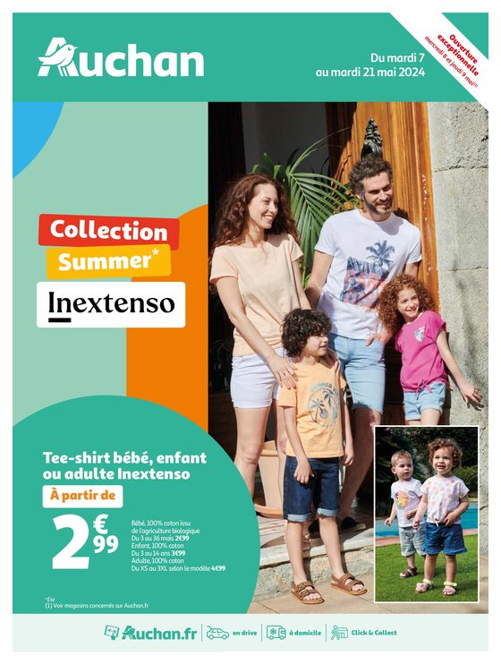 Catalogue Auchan Hypermarché à Tonnerre | Découvrez notre collection Summer Inextenso | 07/05/2024 - 21/05/2024