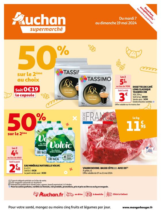 Catalogue Auchan Supermarché à Paris | Un bon petit-dej pour une belle journée | 07/05/2024 - 19/05/2024