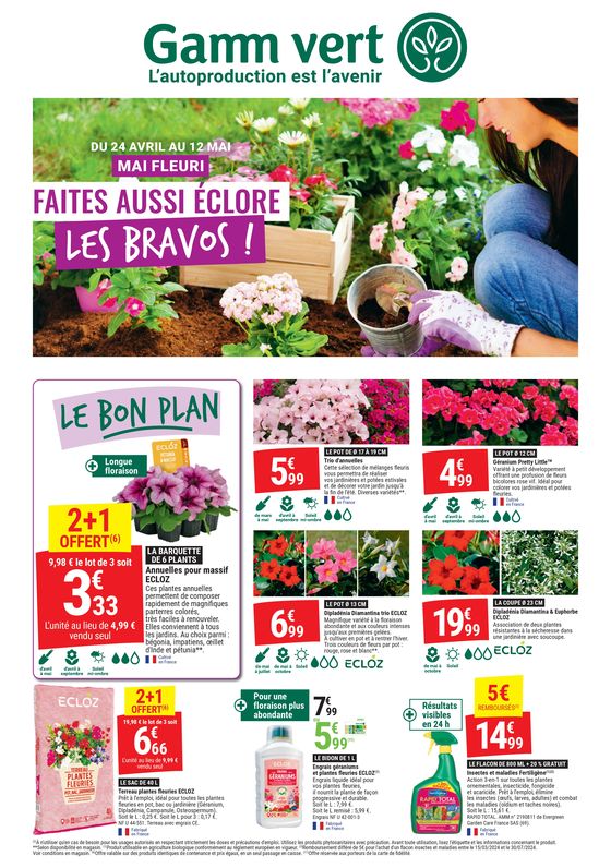 Catalogue Gamm vert à L'Isle-Jourdain (Gers) | Faites aussi éclore les bravos ! | 22/04/2024 - 12/05/2024