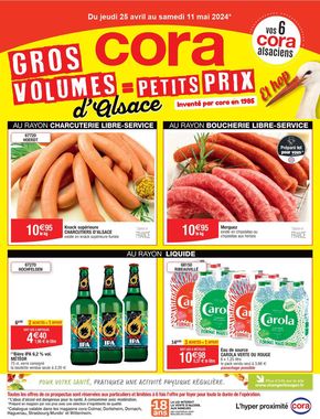 Catalogue Cora à Haguenau | Gros volumes d'Alsace = petits prix | 25/04/2024 - 11/05/2024