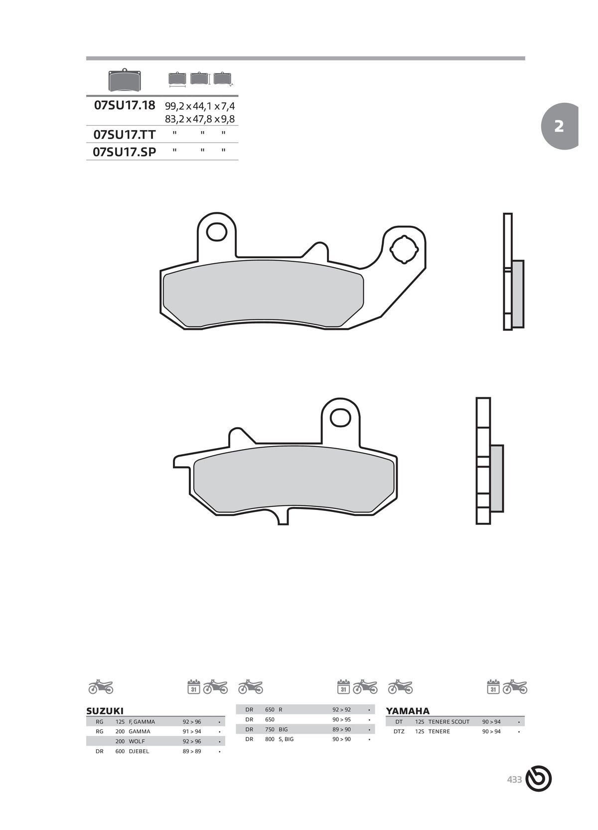 Catalogue BREMBO 2024 - Plaquettes de frein, page 00435