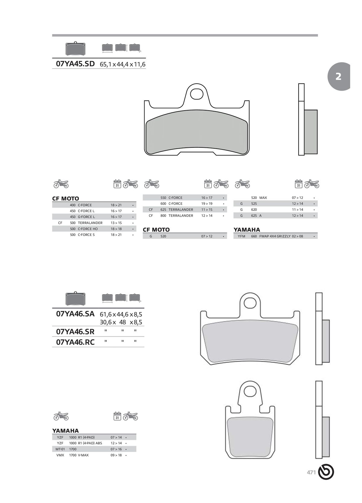 Catalogue BREMBO 2024 - Plaquettes de frein, page 00473
