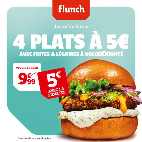 Catalogue Flunch à Fontenay-sous-Bois | Peu importe votre choix, avec votre carte de fidélité, c'est 5 € ! | 22/04/2024 - 05/05/2024