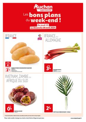 Catalogue Auchan Supermarché à Tournefeuille | Les bons plans du week-end dans votre super ! | 25/04/2024 - 28/04/2024