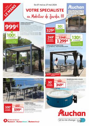 Catalogue Auchan Hypermarché à Ruaudin | Votre especialiste en Mobilier de Jardin !!! | 07/05/2024 - 27/05/2024