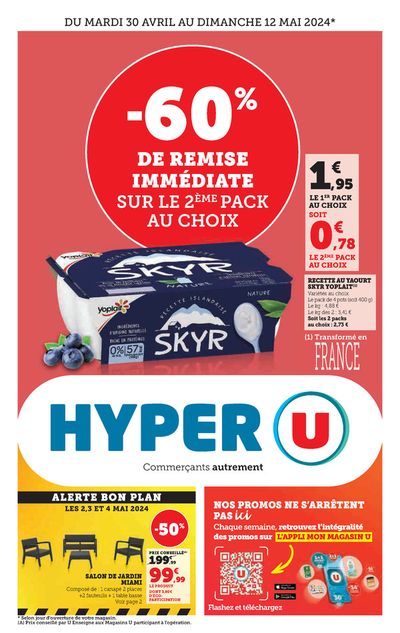 Promos de Supermarchés à Noyelles-Godault | Hyper U sur Hyper U | 30/04/2024 - 12/05/2024