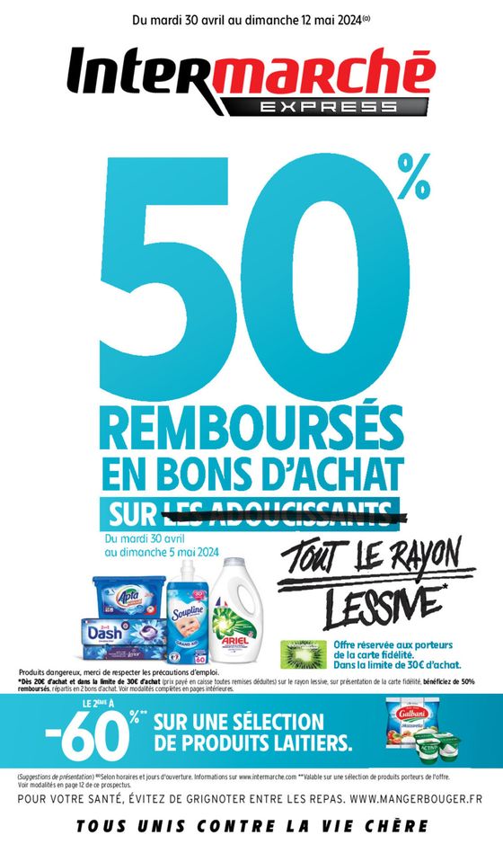 Catalogue Intermarché Contact à Le Pradet | 50 % REMBOURSES EN BONS D'ACHAT | 30/04/2024 - 12/05/2024
