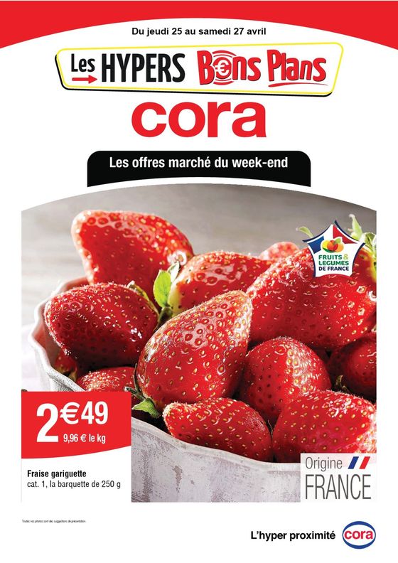 Catalogue Cora à Choisey | Les offres marché du week-end | 25/04/2024 - 27/04/2024