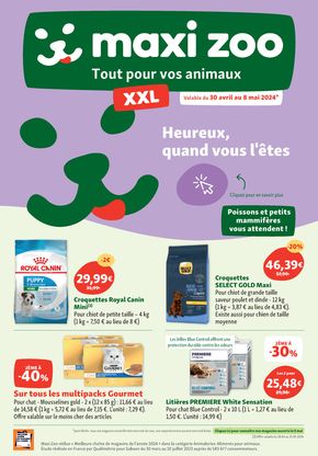 Catalogue Maxi Zoo à Groisy | Maxi Zoo Tout pour vous animaux | 30/04/2024 - 08/05/2024