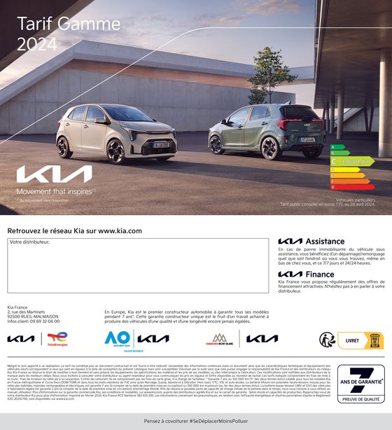 Catalogue KIA à Grasse | KIA Nouvelle Picanto - Price list | 25/04/2024 - 16/04/2025
