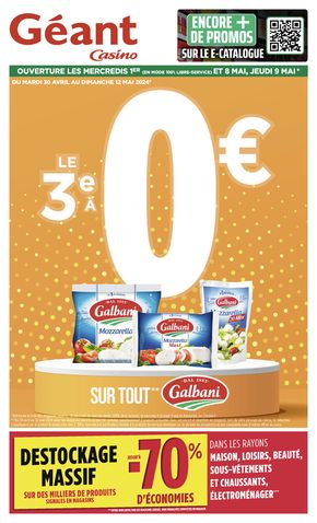 Promos de Supermarchés à Porto-Vecchio | LE 3E A 0€ sur Géant Casino | 30/04/2024 - 12/05/2024