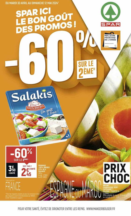 Catalogue Spar Supermarché à Saint-Médard-en-Jalles | SPAR ICI LE BON GOÛT DES PROMOS ! | 30/04/2024 - 12/05/2024