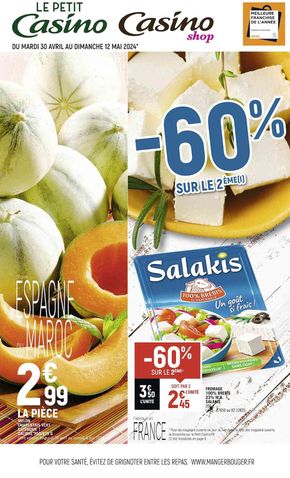 Promos de Supermarchés à Champagny-en-Vanoise | -60% SUR LE 2EME sur Casino Shop | 29/04/2024 - 12/05/2024