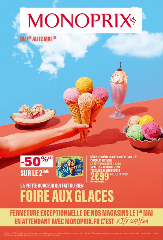Catalogue Monoprix à Cannes | La petite douceur qui fait du bien foire aux glaces | 01/05/2024 - 12/05/2024