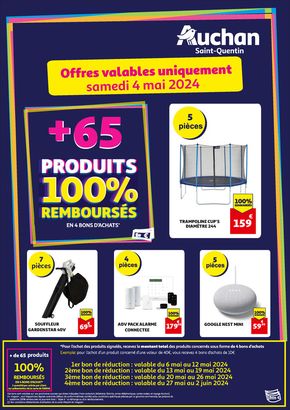 Promos de Meubles et Décoration à Fayet (Aisne) | +65 PRODUITS 100 % REMBOURSES sur Auchan Hypermarché | 04/05/2024 - 04/05/2024