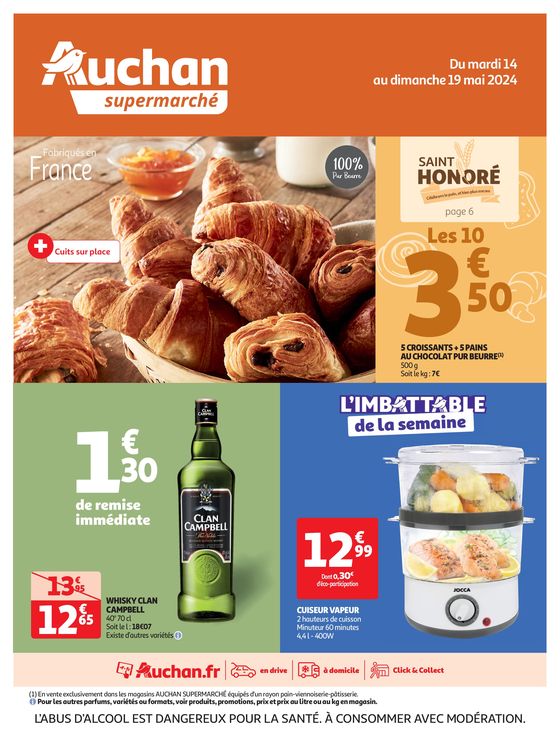 Catalogue Auchan Supermarché à Grenoble | On met le turbot sur les produits de la mer | 14/05/2024 - 19/05/2024