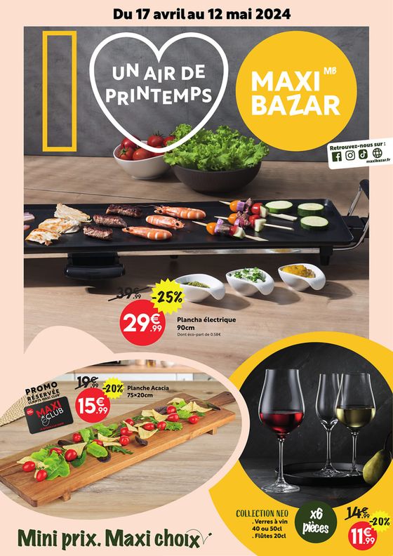 Catalogue Maxi Bazar à Hazebrouck | Un air de Printemps | 30/04/2024 - 12/05/2024