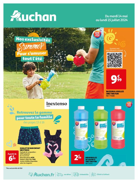 Catalogue Auchan Hypermarché à Orange | Nos exclusivités Summer pour s'amuser tout l'été | 14/05/2024 - 15/07/2024