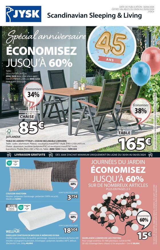 Catalogue JYSK à Saint-Pierre-du-Mont (Landes) | Offres exceptionnelles | 02/05/2024 - 20/05/2024