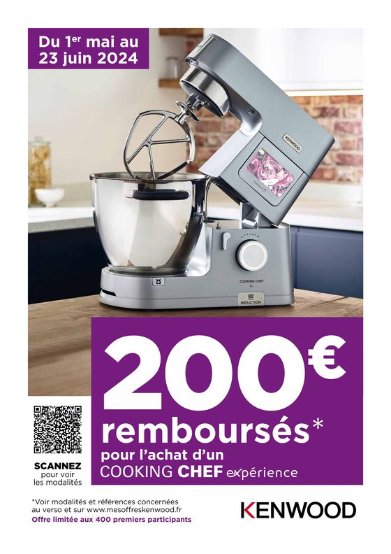  OFFRE KENWOOD: 200 EUROS REMBOURSÉS!