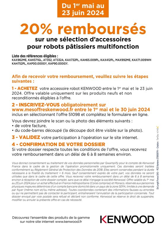 Catalogue Boulanger à Beaune | OFFRE KENWOOD: 20% REMBOURSÉS! | 02/05/2024 - 23/06/2024