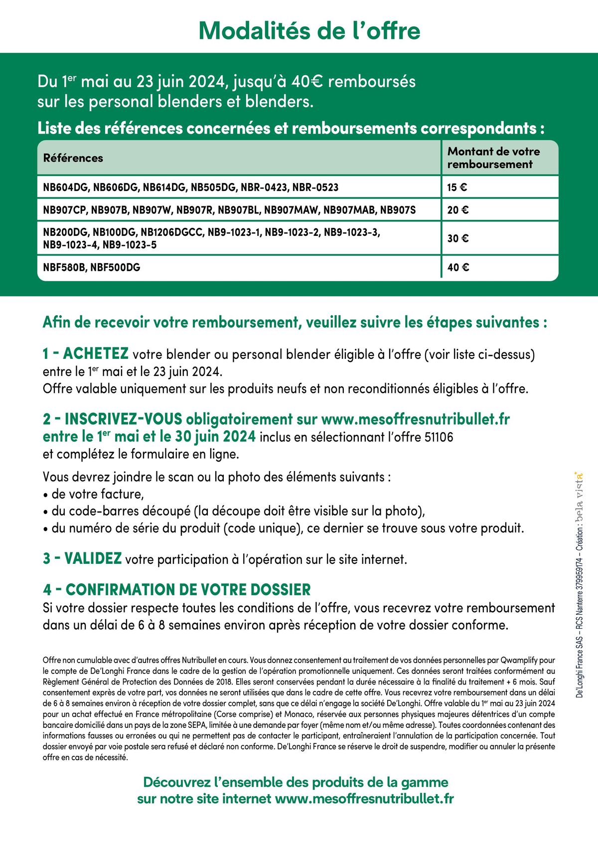 Catalogue OFFRE NUTRIBULLET : JUSQU'À 20€ REMBOURSÉS!, page 00002