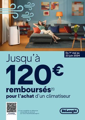 Promos de Multimédia et Electroménager à Mortagne-au-Perche | OFFRE DE'LONGHI: JUSQ'À 120€ REMBOURSÉS ! sur Boulanger | 02/05/2024 - 23/06/2024