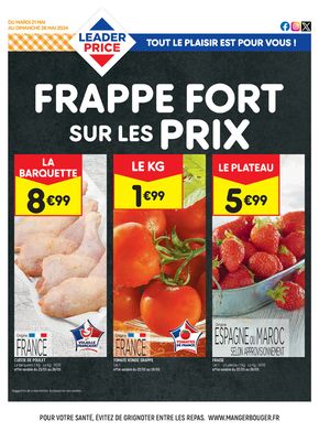 Promos de Supermarchés à Verneuil-sur-Avre | FRAPPE FORT SUR LES PRIX sur Leader Price | 21/05/2024 - 26/05/2024